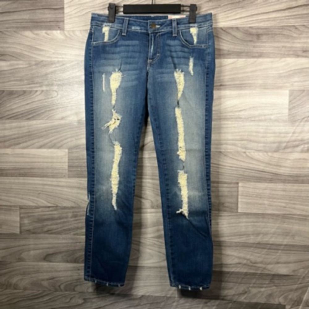Siwy Denim Womens Cropped Jeans‎ Blue Stretch Faded Distressed Pockets 29